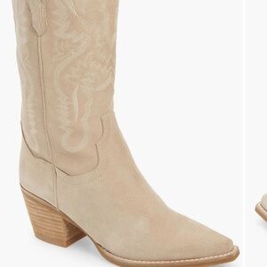 Women’s Jeffery Campbell Dagget tan suede western boots 7.5